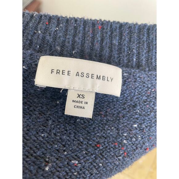 Womens Sweater XS Puffy Sleeves Speckled Cottage Folk Cabin Peasant Feminine - Picture 6 of 8